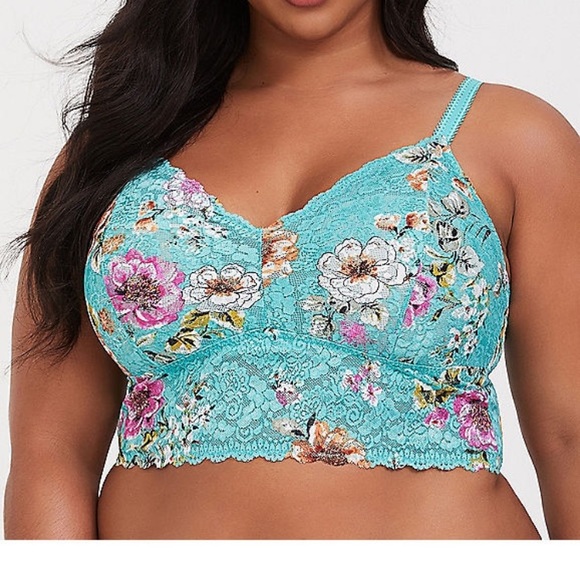 torrid Other - Turquoise Floral Lace Bralette